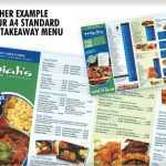 A4 Menus Takeaways Standard Half Fold – Menu Printing Uk With Half Fold Menu Template