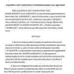 Acquisition And Construction Cost Reimbursement Loan Agreement With Regard To Construction Loan Agreement Template