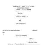 Amended & Restated Construction Loan Agreement Pdf| Agreements For Construction Loan Agreement Template