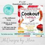 Bbq Fundraiser Flyer Editable Cookout Flyer Printable Take | Etsy Throughout Bbq Fundraiser Flyer Template