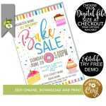 Editable Bake Sale Template Cake Theme Event Poster Digital | Etsy With Regard To Bake Off Flyer Template