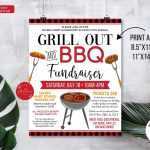Editable Bbq Grill Out Fundraiser Flyer Pto Pta Poster Church | Etsy With Bbq Fundraiser Flyer Template