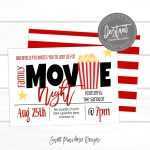 Family Movie Night Flyer, School Or Church Movie Party, Pto Fundraiser With Regard To Family Night Flyer Template