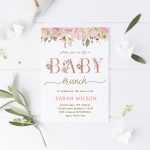 Floral Menu Template Baby Shower Printable Menu Card Custom | Etsy Inside Baby Shower Menu Template Free