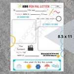 Kids Pen Pal Letter Template For Kids Pen Pal Printable | Etsy Regarding Pen Pal Letter Template