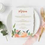 Peach & Cream Menu Editable Printable Baby Shower Template | Etsy Throughout Baby Shower Menu Template Free