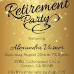 Retirement Party Invitation Gold Sparkly By Announceitfavors With Retirement Announcement Flyer Template