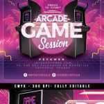 Retro Video Game Arcade Night Flyer Template – N2N44 Graphic Design In Game Night Flyer Template