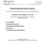 Special Meeting Notice/Agenda – Municipality Of Magnetawan In Meeting Notice Template