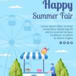 Summer Fair Of Carnival, Circus, Fun Fair Or Amusement Park Flyer Throughout Summer Fair Flyer Template