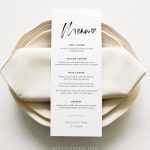 Wedding Menu Template Free Download Inside Wedding Menu Templates Free Download