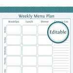 Weekly Menu Planner With Grocery List Fillable Printable For Menu Planner With Grocery List Template